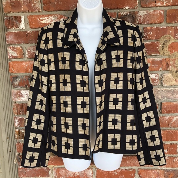 Doncaster Jackets & Blazers - Doncaster 100% silk black/tan blazer size 8